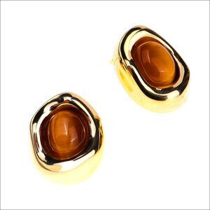 Chunky Gold Stone Stud Earrings, Hypoallergenic Gemstone Jewelry Gift